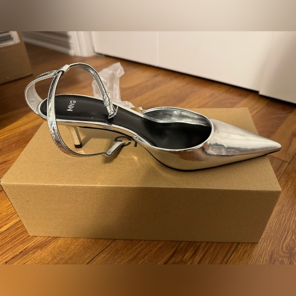 NWT MANGO metallic heels - Picture 2 of 5